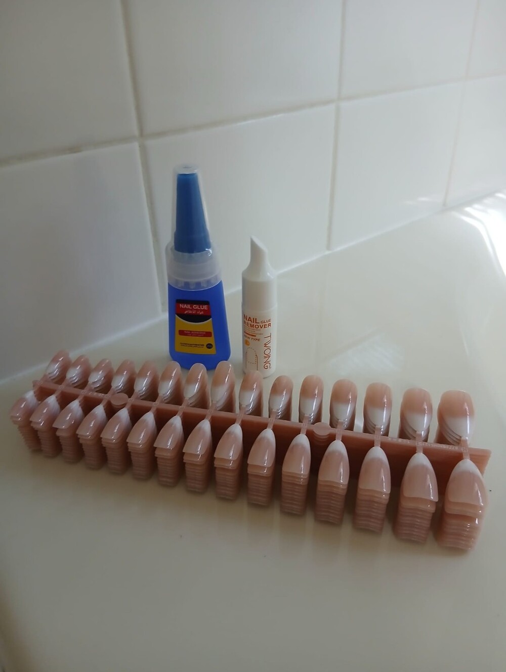 French Nail Glue On Nails + Nail Glue + Nail Remover